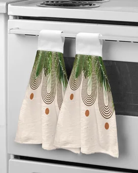 Абстрактные листья растений в стиле бохо, Полотенца для рук, Подвесная ткань для кухни и ванной, Быстросохнущие Мягкие Впитывающие полотенца из микрофибры
