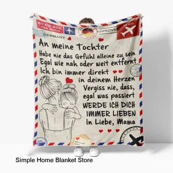 Фланелевое одеяло для мамы и сына на немецком языке для детей, подарок для мальчиков и девочек, Покрывало для кровати и дивана, всесезонное покрывало с надписью