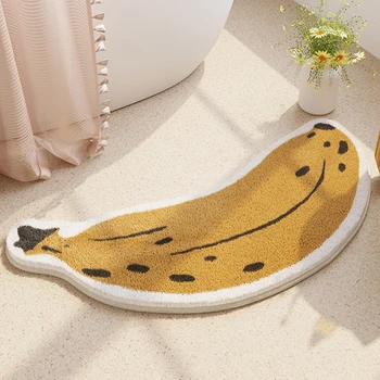 Мультяшный банановый коврик для ванной комнаты Плюшевый ковер Коврик для ванной Противоскользящие коврики для спальни Коврики для пола Декоративные ковры для комнаты