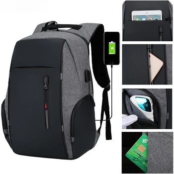 Водонепроницаемый Бизнес-рюкзак для ноутбука 15,61617 дюймов, женские школьные дорожные сумки с USB-ноутбуком, Мужской Противоугонный школьный рюкзак Mochila