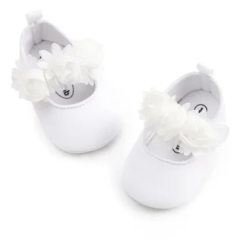 Туфли-лодочки из ткани премиум-класса для новорожденных с 3D цветами, первые ходунки, детская кроватка для душа ребенка