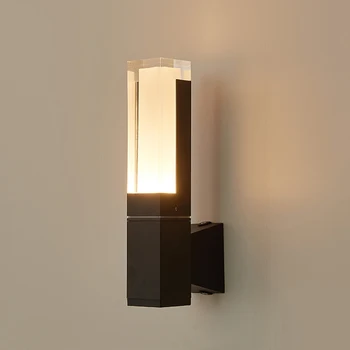 Для помещений и улицы двухцелевой скандинавский светодиодный водонепроницаемый серо-черный настенный светильник ванная комната минималистичный креативный балкон виллы