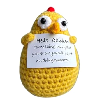 Готовая желтая кукла Hello Chicken для вязания крючком, кукла для позитивного поощрения
