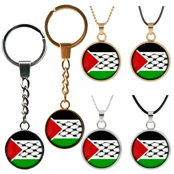 Ожерелье с Палестинским Флагом Модная сумка Брелок с драгоценным камнем двойного назначения