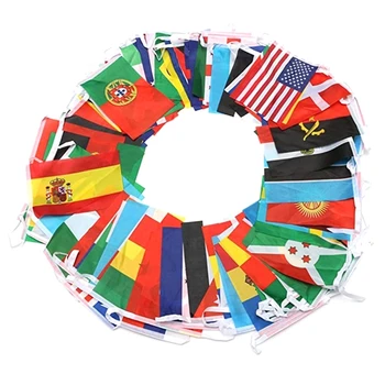 Y1UU 100 струнных флагов разных стран струнных вымпелов, баннеров, декоративных растяжек