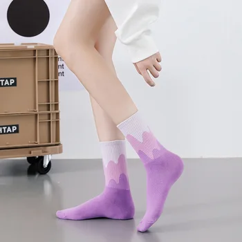 Новые модные Цветные Женские носки с молочным мороженым, студенческие Повседневные спортивные чулки для бега, подарок для милой девушки на вечеринку
