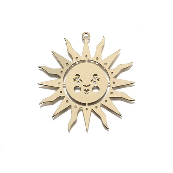 4шт Латунные подвески Sunshine Подвеска Sun Face для изготовления небесных ювелирных изделий ручной работы в стиле хиппи Ретро 90-х, серьги в стиле бохо