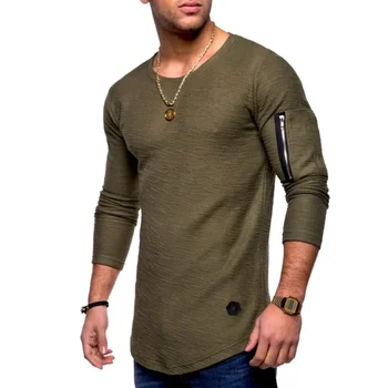 B6054 новая футболка мужская весенне-летняя футболка топ мужская хлопчатобумажная футболка с длинными рукавами для бодибилдинга складная