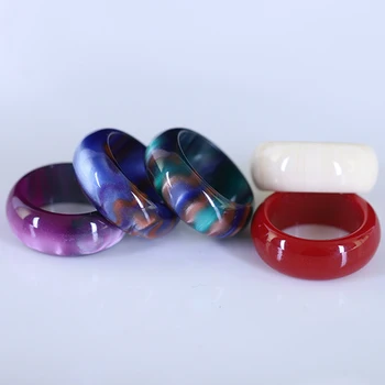 Корейские модные кольца Простые Эстетичные Ацетатные Красочные Акриловые Круглые кольца для женщин, ювелирные изделия для девочек, Геометрическое кольцо из смолы