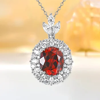 Кулон Desire Fashion из искусственного красного серебра 925 пробы Treasure с высокоуглеродистыми бриллиантами, маленький и элегантный дизайн