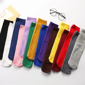 Японские универсальные хлопчатобумажные носки для взрослых и детей В Корейском стиле Harajuku, Хлопчатобумажные Носки Candy, Женские Милые Короткие Носки до щиколотки