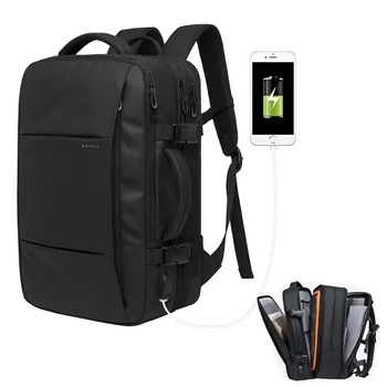 Сумка на плечо для путешествий, деловой мужской рюкзак для ноутбука, большая вместительная водонепроницаемая сумка с внешним USB-портом для зарядки