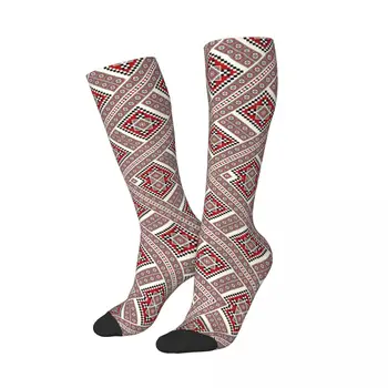 Румынское полотенце с вышивкой, Модель с уголками, женские носки до колена, Теплая модная новинка, Украина, Богемные чулки