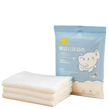 Одноразовое Хлопчатобумажное Белое Детское Банное полотенце для душа большого размера Mummy Choice оптом