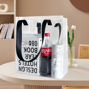 Женские водонепроницаемые прозрачные сумки из ПВХ, наплечная сумка, пляжная сумка, рабочая сумка для покупок