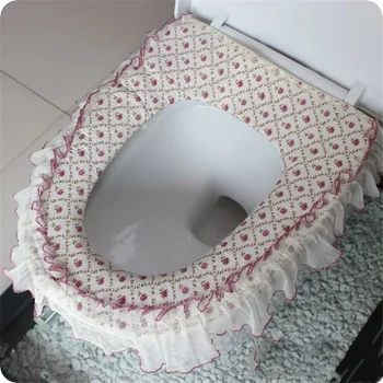 1 шт. мягкий кружевной чехол для сиденья унитаза в ванной, моющийся, аксессуары для ванной комнаты на табурете
