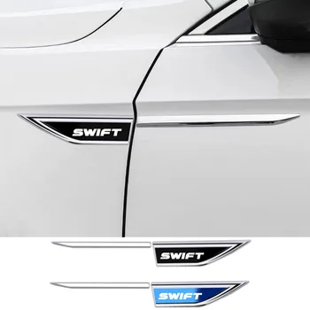 2шт Значок боковой лопасти на дверце автомобиля, Защитная металлическая наклейка на кузов автомобиля для автоаксессуаров SUZUKI SWIFT