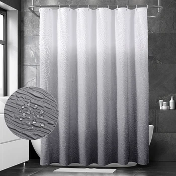 Мраморная 3D текстура Занавеска для душа градиентного цвета Водонепроницаемые Роскошные занавески для ванной комнаты Крышка для ванны с крючками