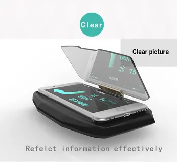 Проекция автомобильного держателя HUD car mobile Navigation bracket display Antislip handsfree refelct во время движения Для iPad iPhone и других