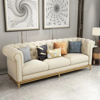 Простая современная ткань Диваны для гостиной Одноразовая Технологическая ткань Комбинация мебели для маленькой квартиры Para Hogar Home Furniture