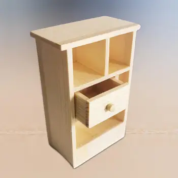 Миниатюрный шкаф для кукольного домика, полка для кукольного домика, классические рождественские подарки, модель мини-шкафчика с выдвижным ящиком для 1/12 принадлежностей