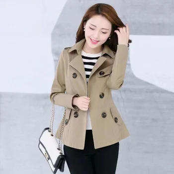 Модная куртка-ветровка с коротким рукавом, женский весенне-осенний тренч для женщин, повседневное пальто в корейском стиле, топ для ремонта.