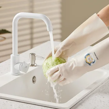 Женские Водонепроницаемые резиновые Латексные перчатки для мытья посуды, Прочная Кухонная Уборка, Домашняя Работа, Инструменты для мытья посуды