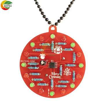 Светодиодное Украшение PCB Crcuit Ornaments Набор Для Пайки Красными и Зелеными Светодиодами, Мигающими для Практики Пайки DIY