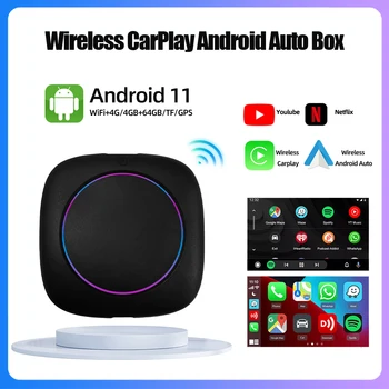 8-ядерный HCT05 Евразийской версии Беспроводной Apple CarPlay Беспроводной Android Auto Adapter Box Поддерживает систему Netflix/ YouTube/Android 11