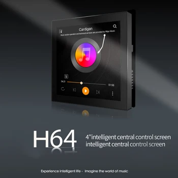 H64 4-дюймовая Система Android 10,0 Mini Background Audio amplificador WIFI Bluetooth 2*15 Вт Стерео Домашний Кинотеатр В Настенном Усилителе