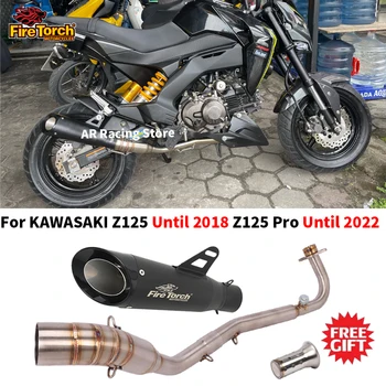 Для Kawasaki Z125 До 2018 года Z125 Pro До 2022 года Модифицированный глушитель для выпуска выхлопных газов мотоцикла с полной системой глушения передней трубы DB Killer