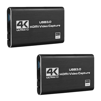 2 карты видеозахвата для записи экрана 4K USB3.0 с разрешением 1080P 60 кадров в секунду Устройство для захвата игр