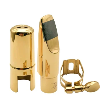 Высококачественный профессиональный металлический золотой Bb набор мундштуков для тенор-саксофона аксессуары для саксофона оптом