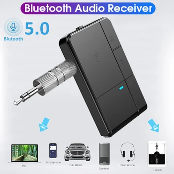 Аудиоадаптер Bluetooth Bluetooth 5.0 Адаптер Приемника 3,5 мм Разъем Для Автомобильной Музыки Aux Наушники Для Преобразования Звука Громкой Связи