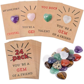 Подарки на День Святого Валентина, 24 упаковки валентинок, кристаллы в форме сердца, подарки для детей - Valentine Gift Exchange