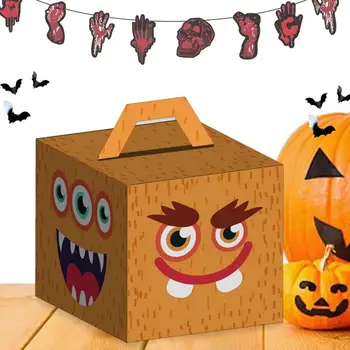Бумажная коробка для новинок на Хэллоуин, коробка для угощений на Хэллоуин, Креативная подарочная коробка для печенья, конфет, Креативная подарочная коробка для выпечки на Хэллоуин, упаковка для вечеринки