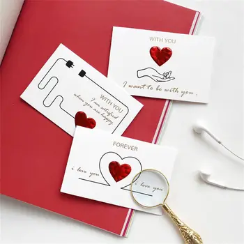 Открытка с благодарностью, креативная Романтическая открытка на День рождения, 3D открытка с пожеланиями в форме сердца
