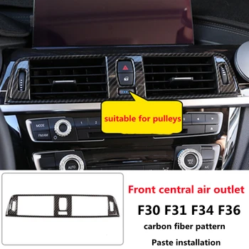 Стайлинг автомобиля с рисунком из углеродного волокна центральная консоль крышка воздуховыпускной панели декоративная наклейка для BMW 3/4 серии F30 F31 F32 F34 F36