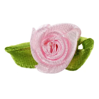 100шт Мини-атласная лента, Лист розы, Свадебный декор, Аппликации, шитье своими руками, основной цвет: розовый