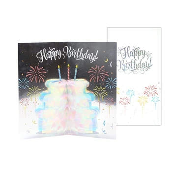 X6HD Поздравительная Открытка с Днем Рождения для Девочки Дети 3D BirthdayCake Всплывающие Поздравительные Открытки Открытки Подарки с Конвертом