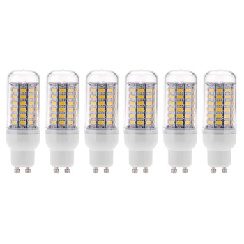 6X GU10 10 Вт 5730 SMD 69 светодиодных ламп, светодиодная кукурузная лампа, светодиодная лампа, энергосберегающая 360 градусов, 200-240 В, теплый белый