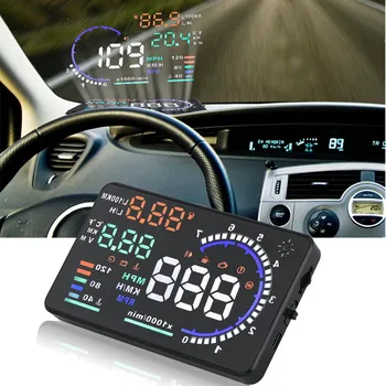 Автомобильный головной дисплей OBD2 Цифровой Спидометр Проектор лобового стекла со скоростью, сигнализацией о расходе топлива, сигнализацией о напряжении, диагностическим инструментом данных