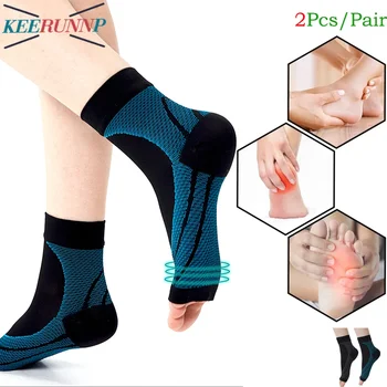 1 пара Носков Nano Socks Нейропатические Носки Компрессионный Рукав Для Лодыжки При Отеках, Подошвенном Фасците, Растяжении Связок - Nano Brace Для Женщин И Мужчин