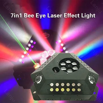 LED 320 Вт 7в1 DJ лазерный луч RGBW + УФ-окрашенный луч с рисунком пчелиного глаза Проектор диско свадебная вечеринка DMX стробоскоп движущаяся голова сценический эффект
