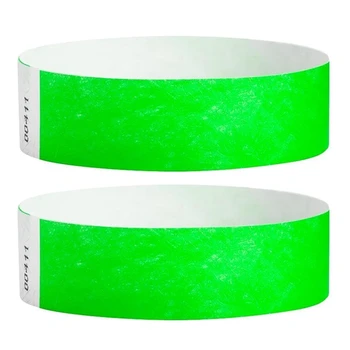 1000 Шт бумажных браслетов Неоновые браслеты для мероприятий Цветные браслеты Водонепроницаемые бумажные клубные нарукавники (зеленые)