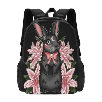 Рюкзак с 3D принтом Lily Rabbit, студенческая сумка Lily Bunny Rabbit Miss Cherry, Готический кролик Lillies