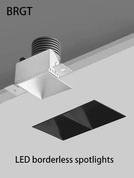 Светодиодные Точечные Светильники Square Borderless Spot Light Triac ZigBee Dimmable Smart Потолочный Светильник Embedded Foco 110V220V Для Гостиной Дома