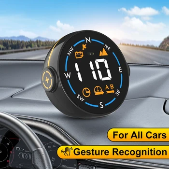 Головной дисплей GPS Спидометр Дисплей скорости Распознавание жестов Часы Высота над уровнем моря Индикатор окружающего освещения для всех автомобилей