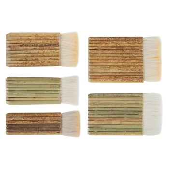 Щетка для блендера из хека 5 размеров, кисти с бамбуковой ручкой, широкие шерстяные кисти, акварельные кисти для мытья печей, очистки от пыли