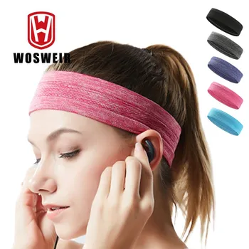 Эластичная спортивная лента WOSWEIR, повязка на голову для спортзала, Противоскользящая Женская Мужская Дышащая лента для волос для баскетбола, фитнеса, йоги, волейбола.